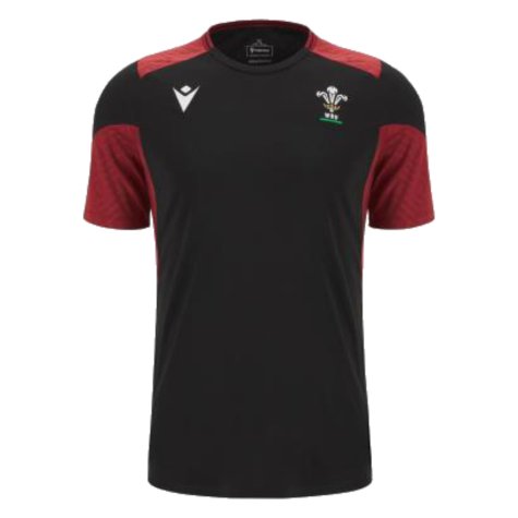 2023-2024 Wales Rugby WRU Training Gym Shirt (Black) (Your Name)