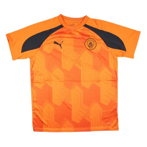 2023-2024 Man City Pre-Match Jersey (Orange) - Kids (SILVA 21)