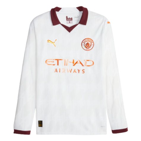 2023-2024 Man City Long Sleeve Away Shirt (GREALISH 10)