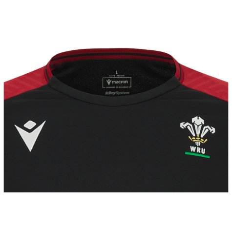 2023-2024 Wales Rugby LS Training Shirt (Black) (Your Name)