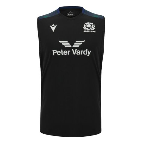 2023-2024 Scotland Rugby Training Gym Vest (Black) (Your Name)