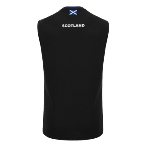 2023-2024 Scotland Rugby Training Gym Vest (Black) (Your Name)