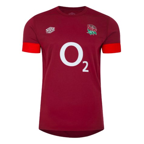 2023-2024 England Rugby Relaxed Training Shirt (Tibetan Red) (Robinson 14)