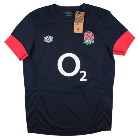 2023-2024 England Rugby Relaxed Training Shirt (Navy Blazer) (Your Name)