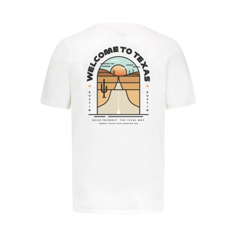 2023 F1 Formula 1 Mens T-Shirt Cotton Austin RS White
