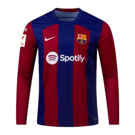 2023-2024 Barcelona Home Long Sleeve Shirt (Bronze 15)