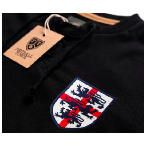 England Retro Shirt Black The Lions Cross