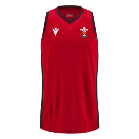 2023-2024 Wales Rugby Basketball Singlet (Black) (Your Name)