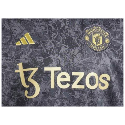 2023-2024 Man Utd Stone Roses Warm Top (Black)