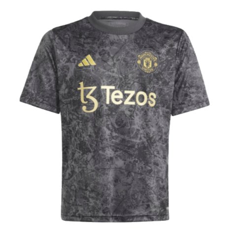 2023-2024 Man Utd Pre-Match Shirt (Black) - Kids (Cantona 7)