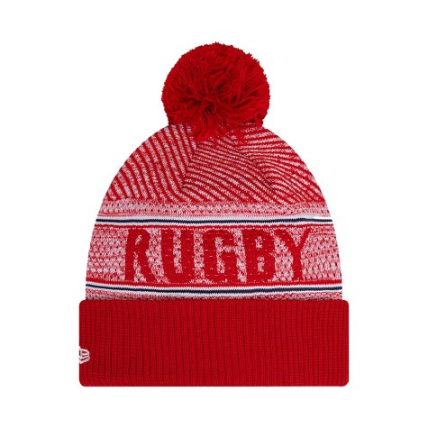 England Rugby Red Bobble Knit Beanie Hat