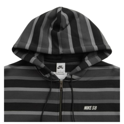 Nike Full Zip Stripe Hoody (Black-Grey)