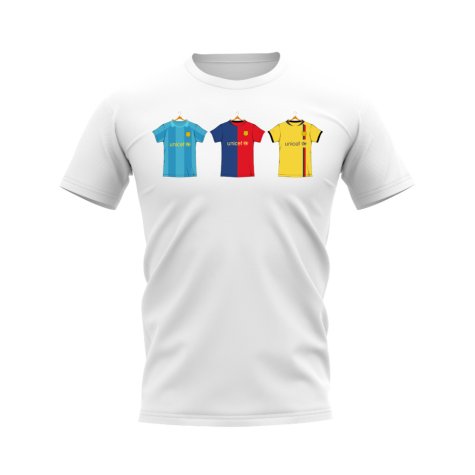 Barcelona 2008-2009 Retro Shirt T-shirt (White) (RONALDINHO 10)