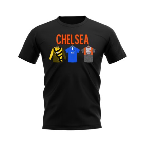 Chelsea 1995-1996 Retro Shirt T-shirts - Text (Black) (Petrescu 24)