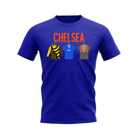 Chelsea 1995-1996 Retro Shirt T-shirts - Text (Blue) (Your Name)