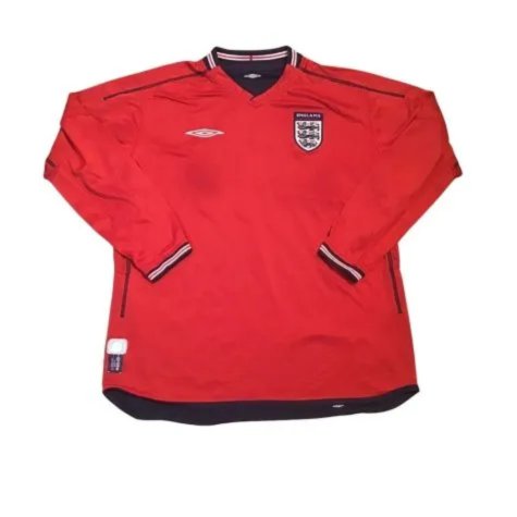England 2002-04 Long Sleeve Away Shirt (S) (Very Good) (FERDINAND 5)
