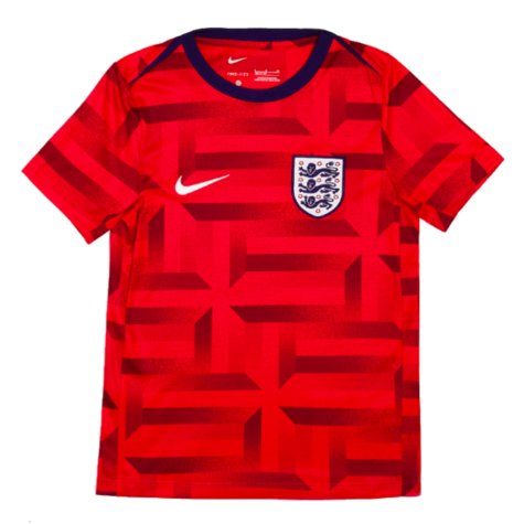 2024-2025 England Academy Pro Pre-Match Top (Siren Red) - Kids (Lineker 10)