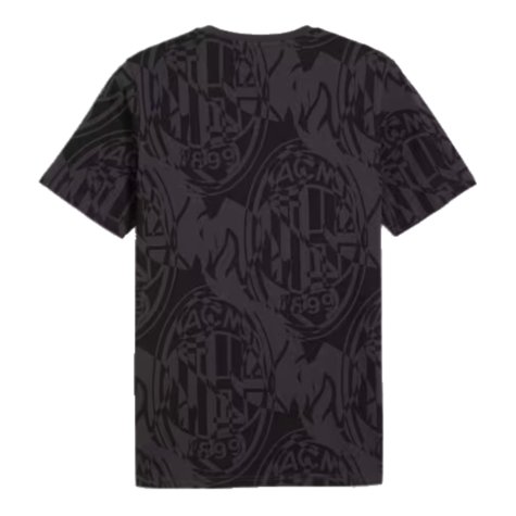 2024-2025 AC Milan ftblCulture Tee AOP (Black) (Maldini 3)