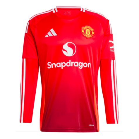 2024-2025 Man Utd Long Sleeve Home Shirt (Yoro 15)