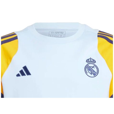 2024-2025 Real Madrid Training Tee (Glow Blue) - Kids (E.Militao 3)