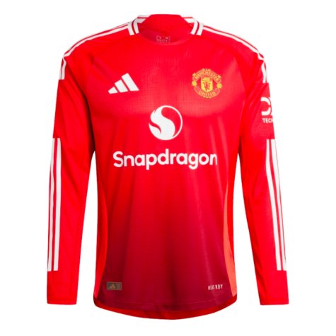 2024-2025 Man Utd Authentic Long Sleeve Home Shirt (Yoro 15)