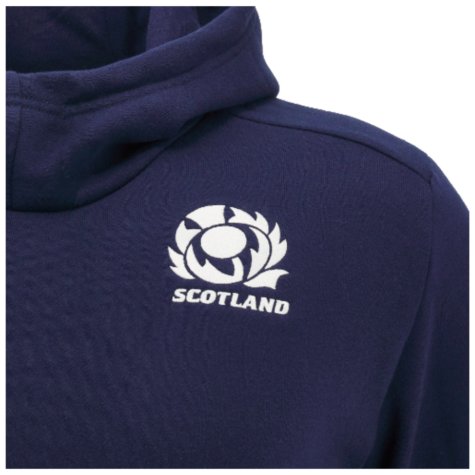 2024-2025 Scotland Rugby Travel Hooded Sweatshirt (Navy) - Kids