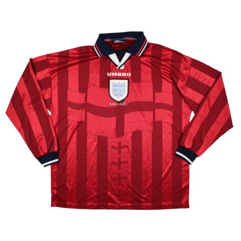 England 1997-1998 Away Long Sleeve Shirt (XL) (OWEN 20) (Very Good)