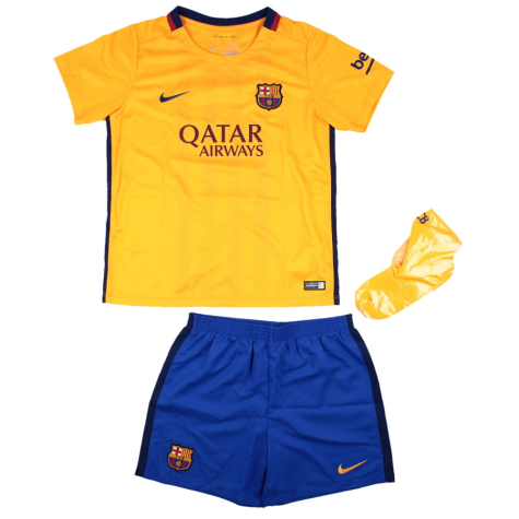 Barcelona 2015-16 Away Mini KIt (7-8y) Messi #10 (BNWT)