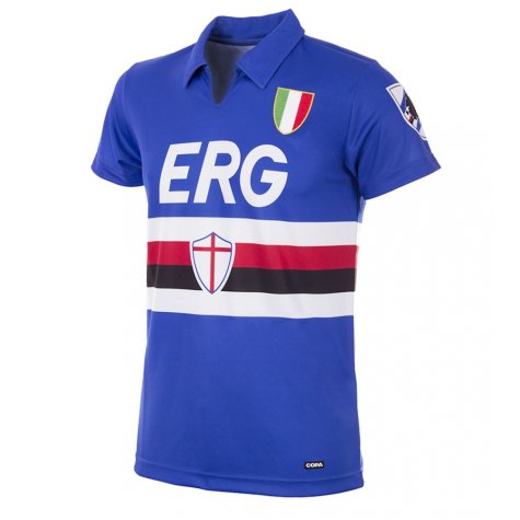 U. C. Sampdoria 1991 - 92 Retro Football Shirt (Your Name)