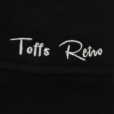 Toffs Retro Black Sweatshirt - White Sleeve Panels.