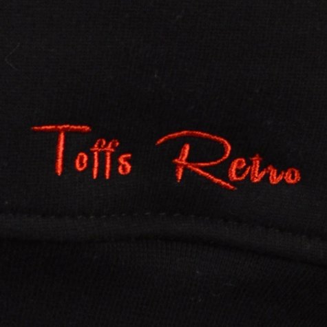 Toffs Retro Black Sweatshirt Red Sleeve Panels