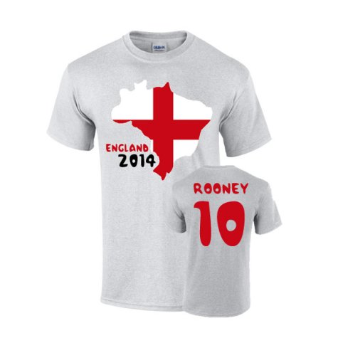 England 2014 Country Flag T-shirt (rooney 10)