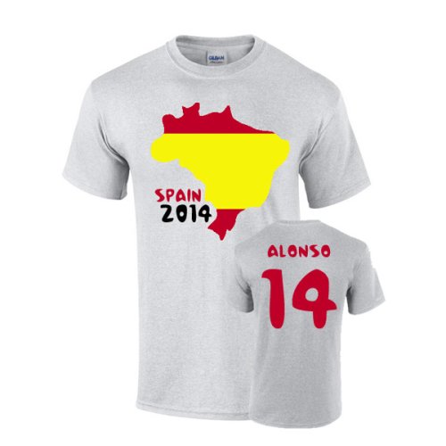 Spain 2014 Country Flag T-shirt (xavi 8)