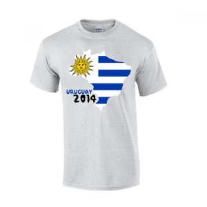 Uruguay 2014 Country Flag T-shirt (grey)