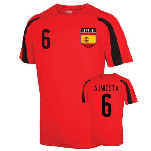 Spain Sports Training Jersey (a.iniesta 6)