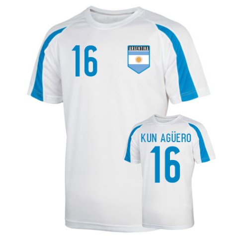 Argentina Sports Training Jersey (kun Aguero 16) - Kids