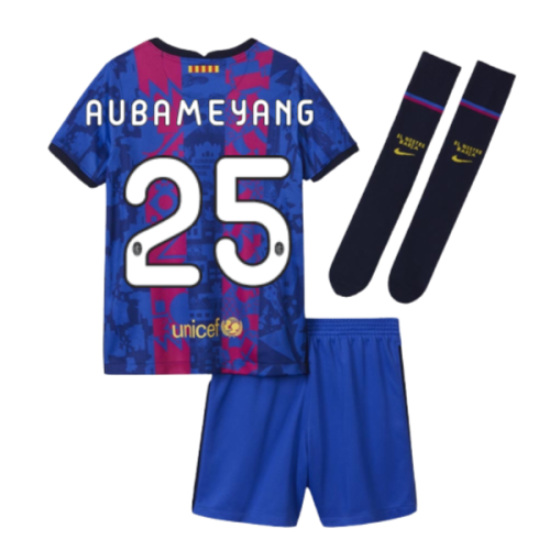 2021-2022 Barcelona Third Mini Kit (AUBAMEYANG 25)