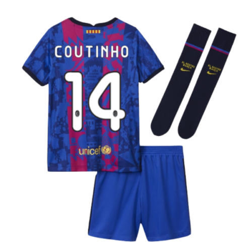 2021-2022 Barcelona Third Mini Kit (COUTINHO 14)