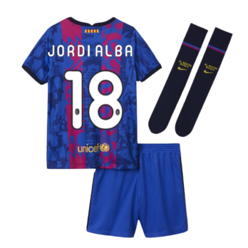 2021-2022 Barcelona Third Mini Kit (JORDI ALBA 18)
