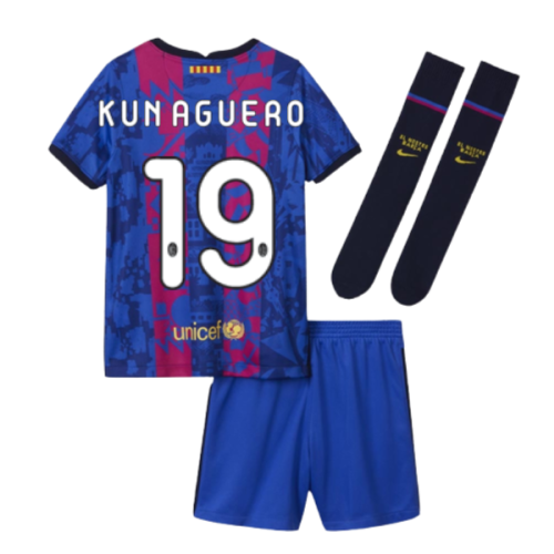 2021-2022 Barcelona Third Mini Kit (KUN AGUERO 19)