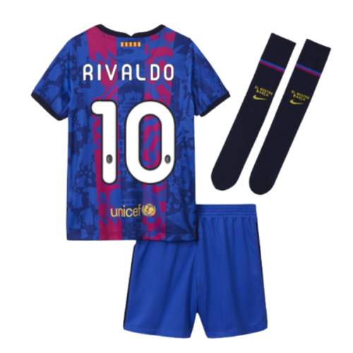 2021-2022 Barcelona Third Mini Kit (RIVALDO 10)
