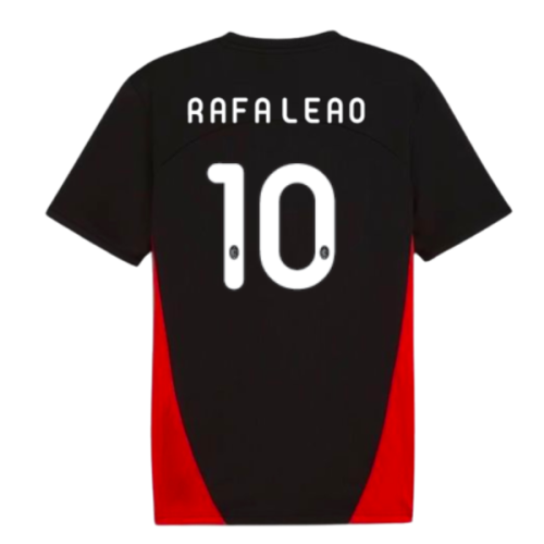 2024-2025 AC Milan Training Shirt (Black) (Rafa Leao 10)
