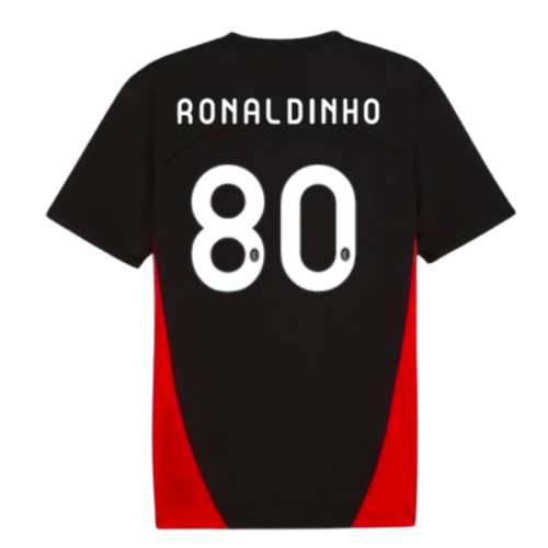 2024-2025 AC Milan Training Shirt (Black) (Ronaldinho 80)