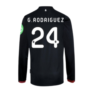 2024-2025 West Ham Long Sleeve Away Shirt (Kids) (G.Rodriguez 24)