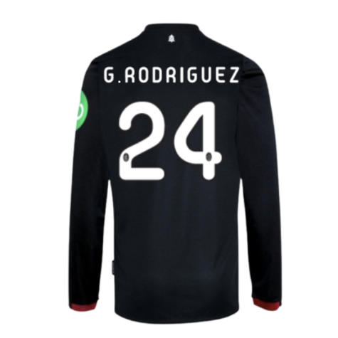 2024-2025 West Ham Long Sleeve Away Shirt (Kids) (G.Rodriguez 24)