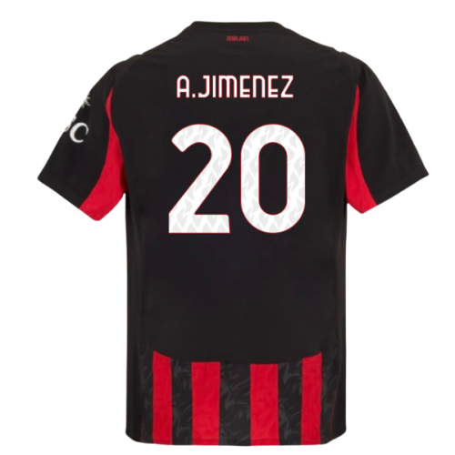 2025-2026 AC Milan Authentic Home Shirt (A.Jimenez 20)