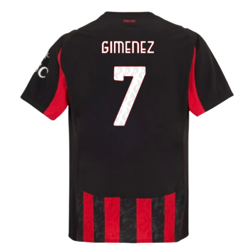 2025-2026 AC Milan Authentic Home Shirt (Gimenez 7)