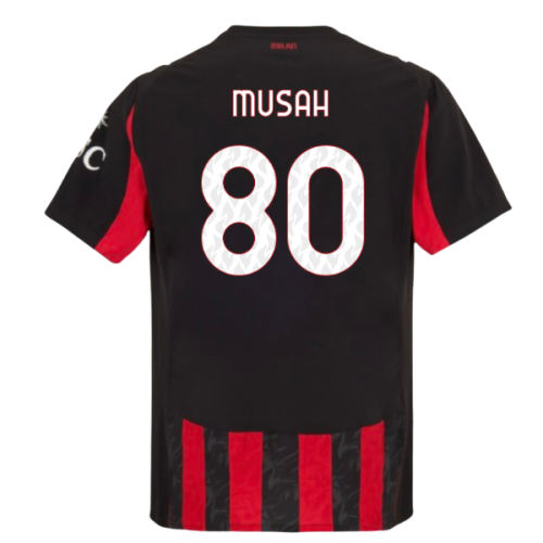 2025-2026 AC Milan Authentic Home Shirt (Musah 80)