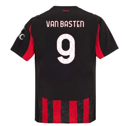 2025-2026 AC Milan Authentic Home Shirt (Van Basten 9)