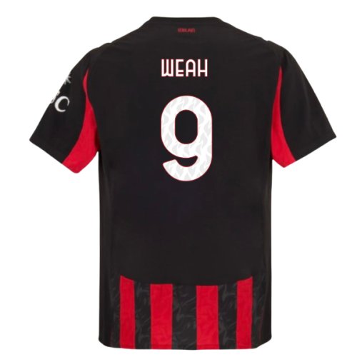 2025-2026 AC Milan Authentic Home Shirt (Weah 9)